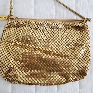 Whiting & Davis Mesh Gold Crossbody Purse